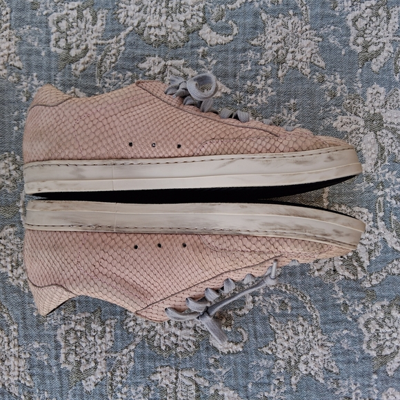 🪱 P448 John Prince Pink Python Snake Print Low Top Sneakers Sz.38/7.5 - Picture 9 of 16